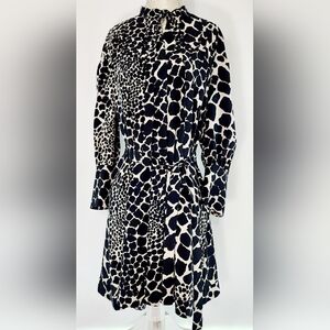 Topshop giraffe print button-up shirt dress